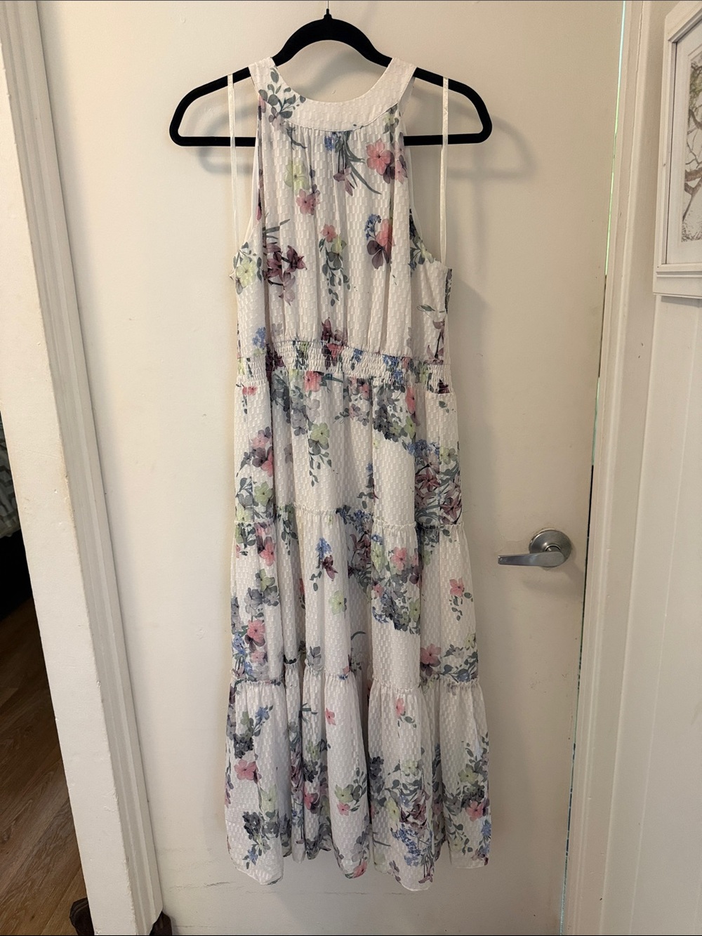 Ted Baker London White Floral Tiered Maxi Dress